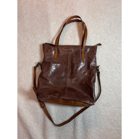 Cavalcanti Brown Leather Tote Bag With Adjustable Shoulder Strap & Dual Handles - Picture 1 of 15